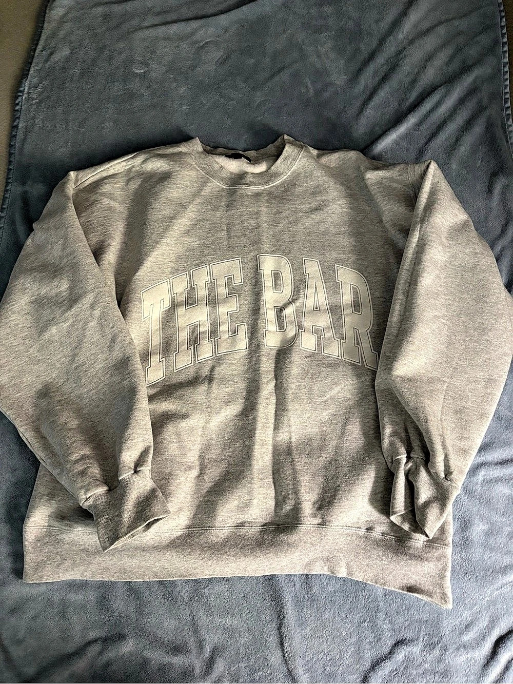 THE BAR Varsity Sweatshirt Gray Large
